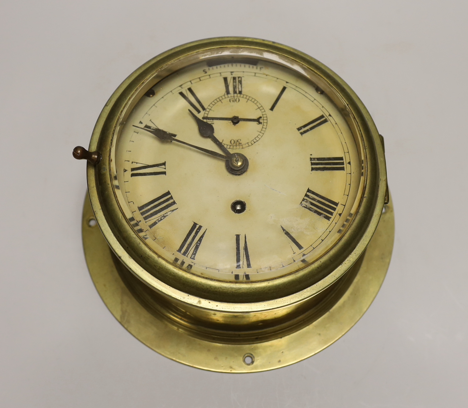 A brass fusee ship's clock